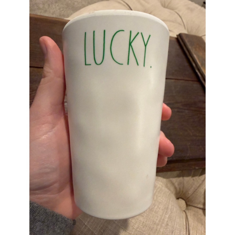 Rae Dunn‎ Lucky Kids Melamine Tumbler White Green St Patricks Day Farmhouse 2021